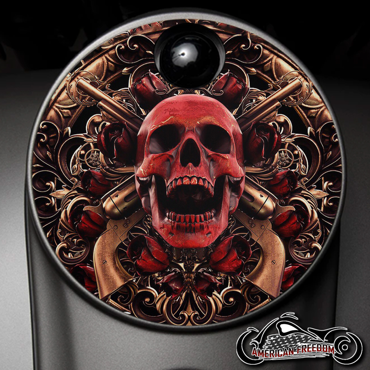 Custom Fuel Door - Red Skull Guns