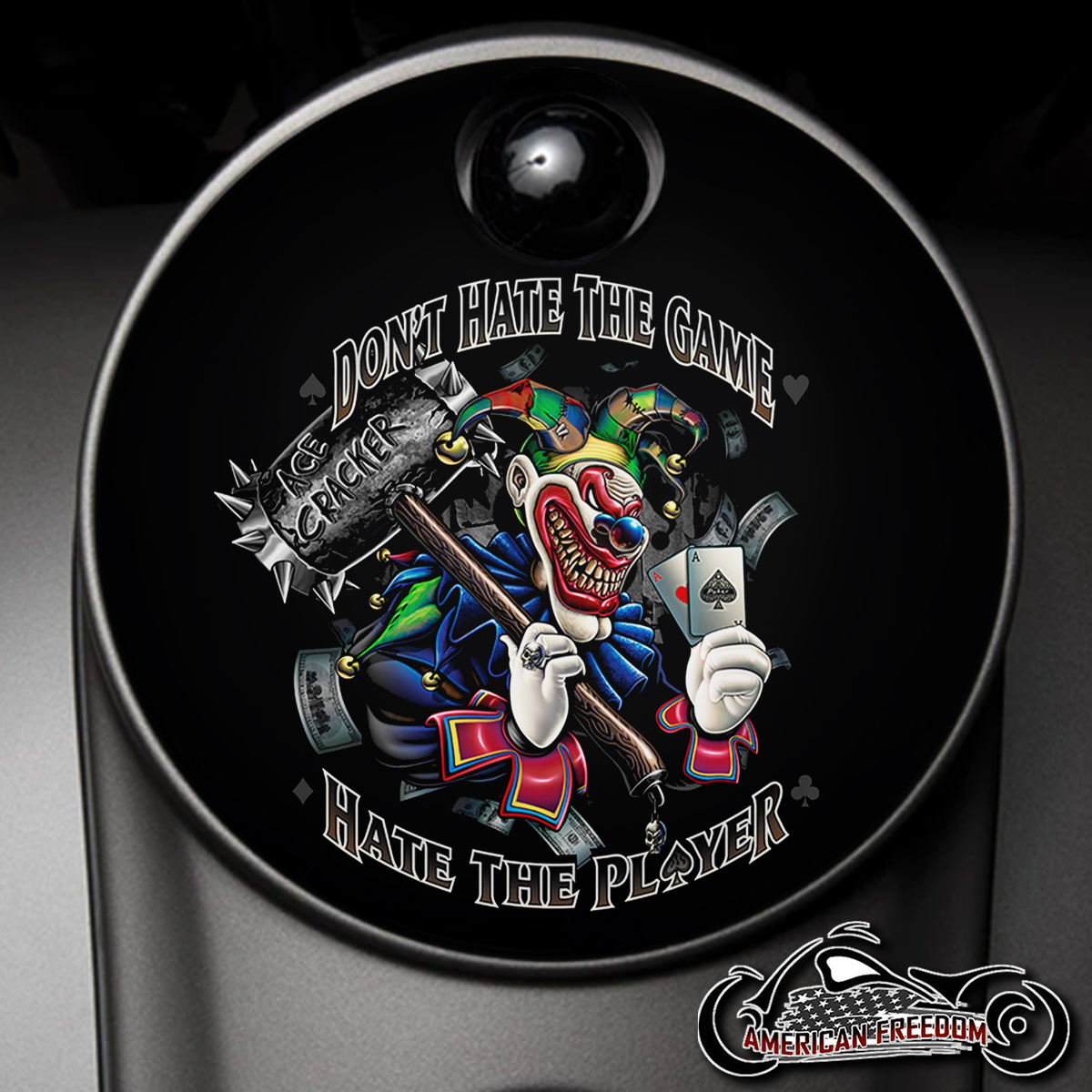 Custom Fuel Door - Don't Hate The Game Clown