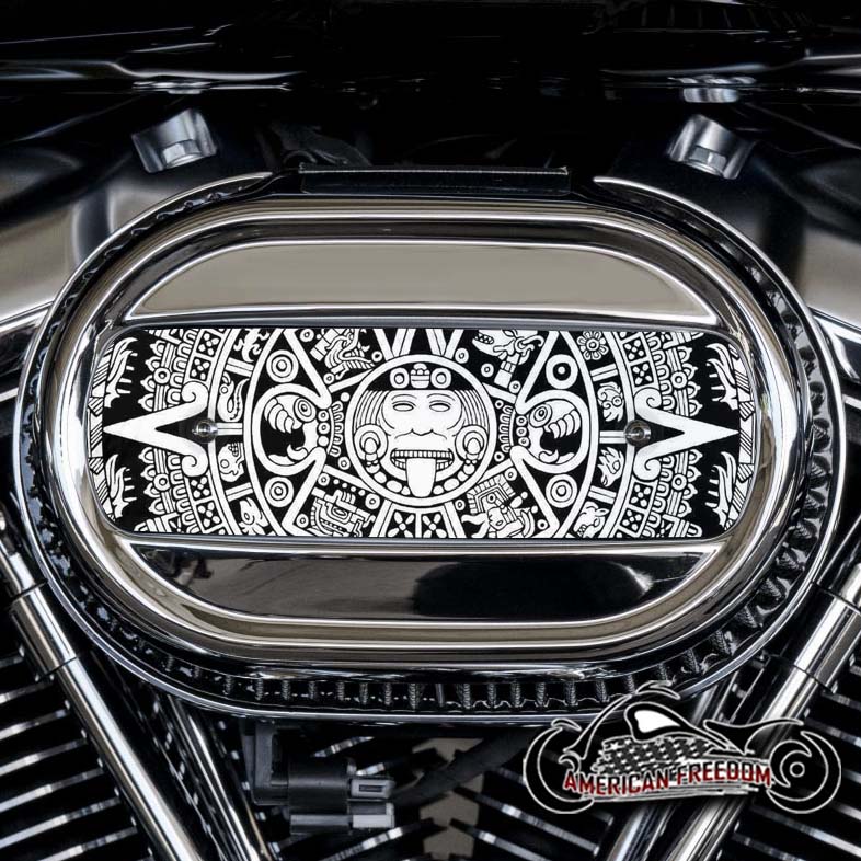 Harley Davidson M8 Ventilator Insert - Aztec Calendar B&W