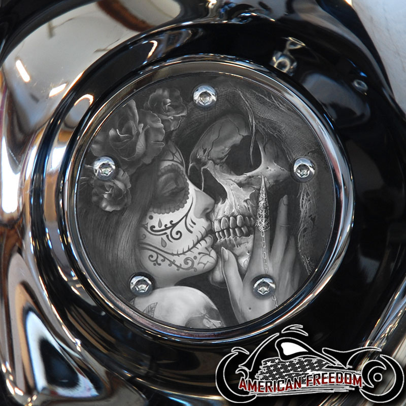 Custom Timing Cover - Death Kiss Grayscale b/w