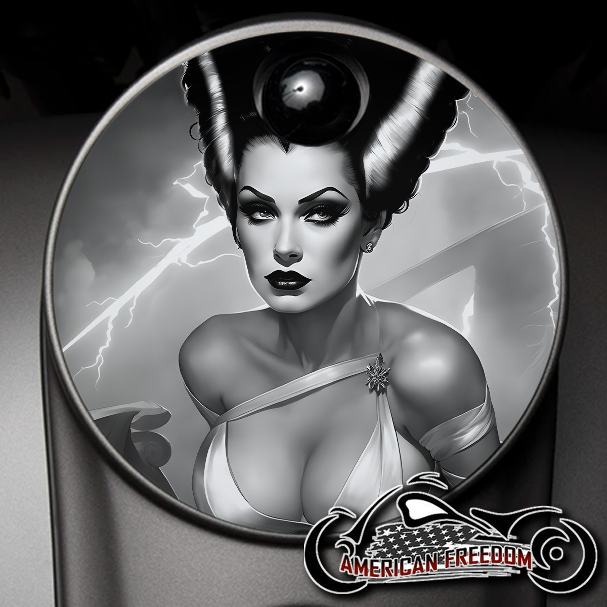 Custom Fuel Door - Bride Frankenstein Pin Up