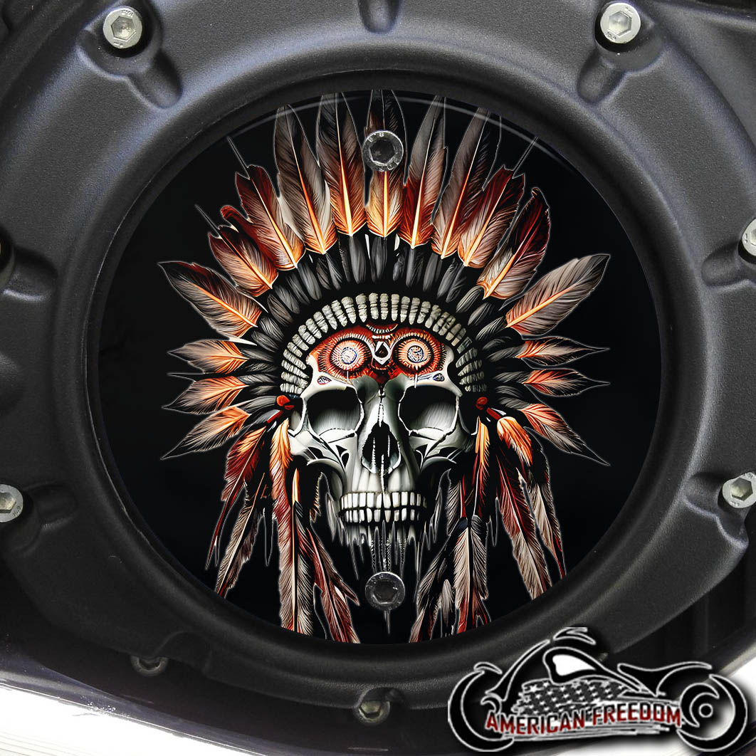 Indian Scout Derby Cover - Indian Headdress Skull