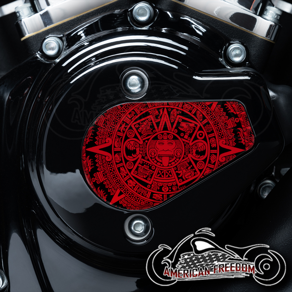 Harley Davidson VVT Timing Medallion - Aztec Calendar Red