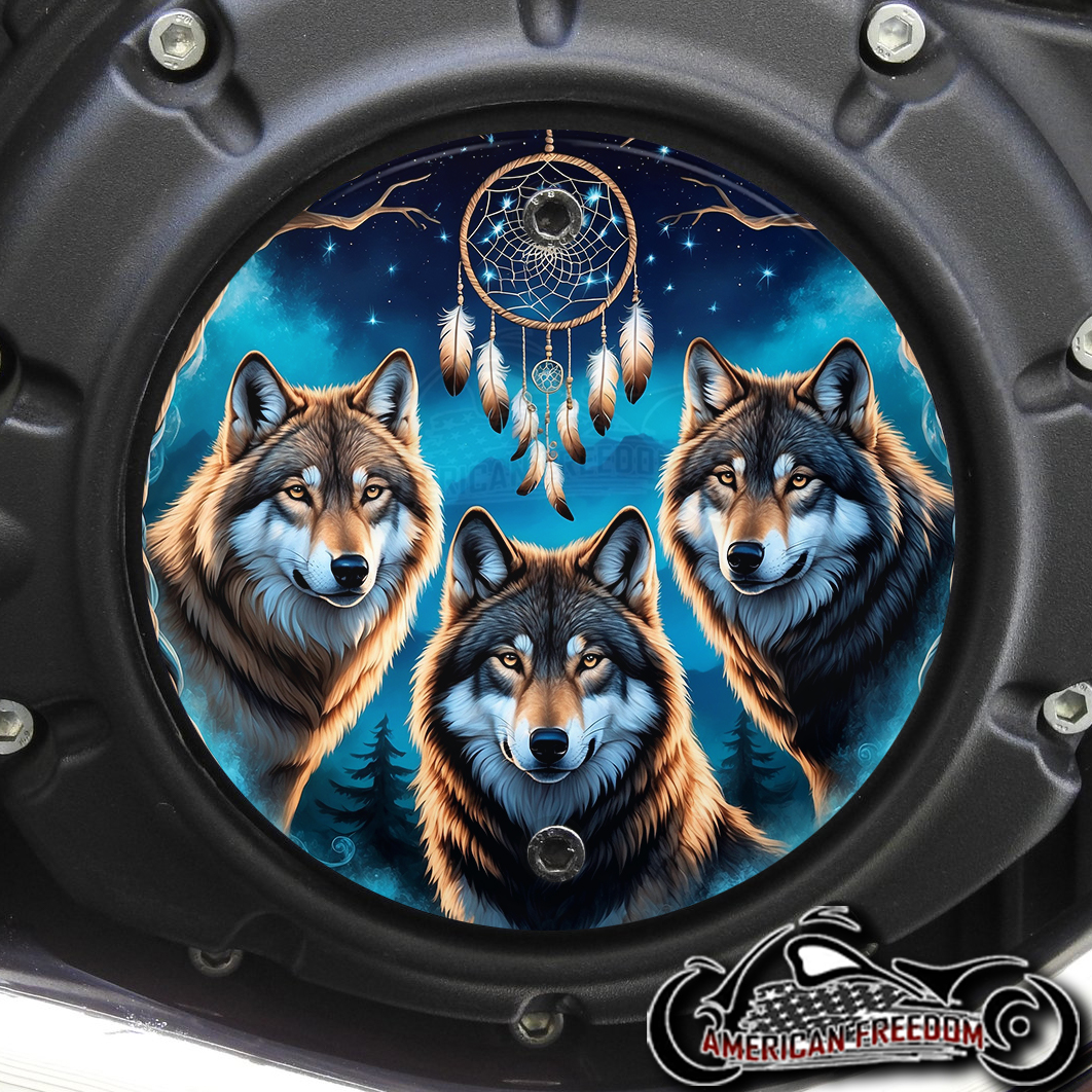 Indian Scout Derby Cover - Dreamcatcher Wolves