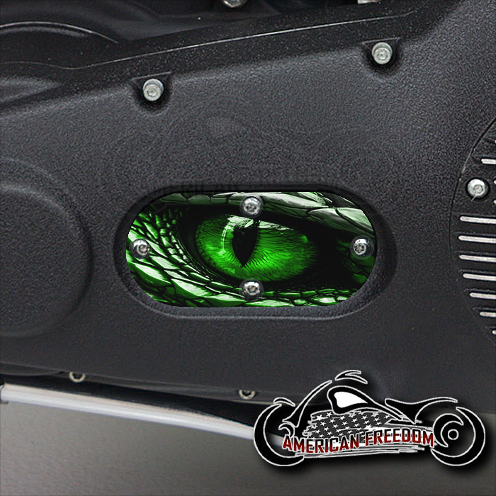 Custom Oval Inspection Cover - Dragon Eye Green