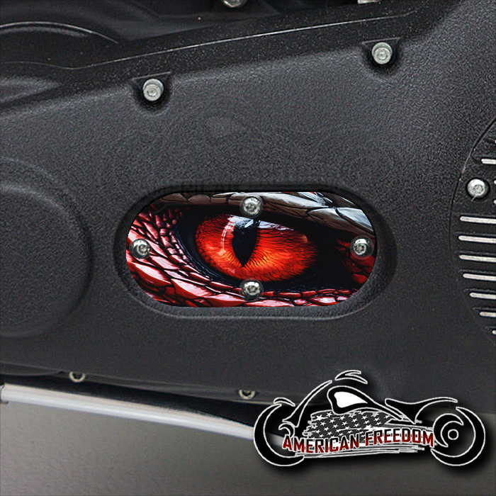 Custom Oval Inspection Cover - Dragon Eye Red