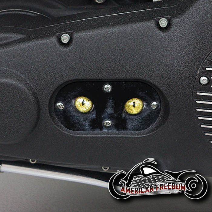 Custom Oval Inspection Cover - Black Cat Eyes