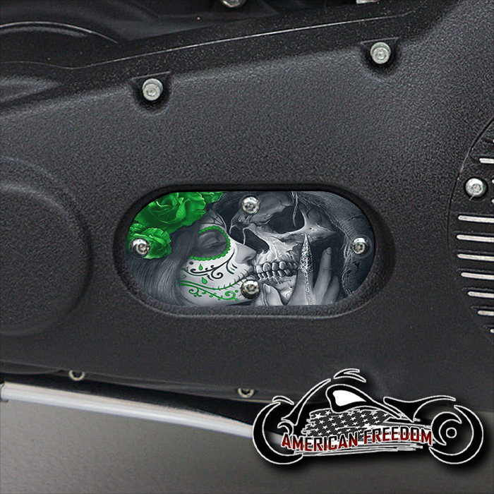 Custom Oval Inspection Cover - Death Kiss Green
