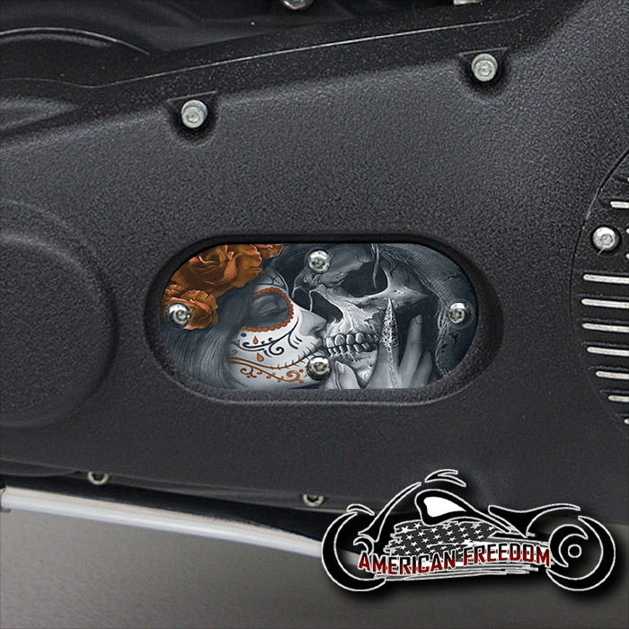 Custom Oval Inspection Cover - Death Kiss Orange
