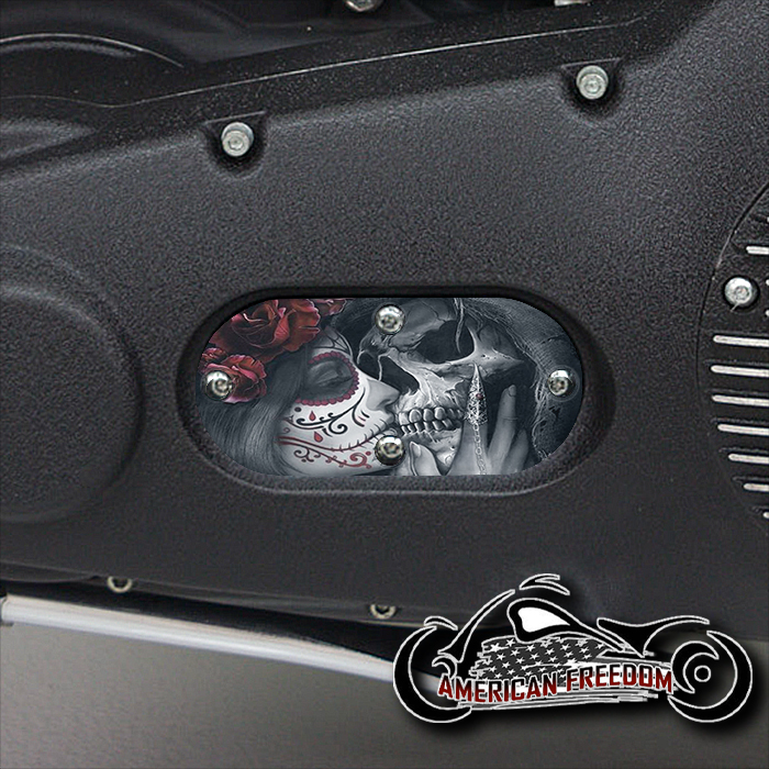 Custom Oval Inspection Cover - Death Kiss Red