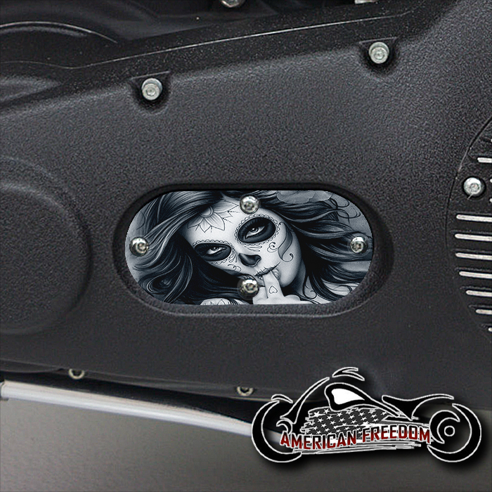 Custom Oval Inspection Cover - Middle Finger Gal