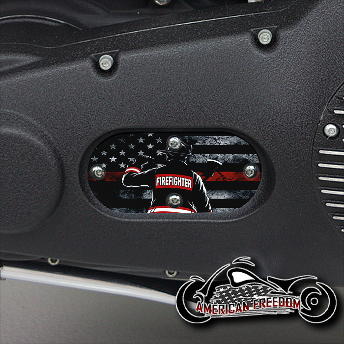 Custom Oval Inspection Cover - Firefighter Axe Flag