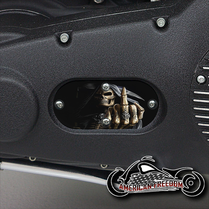 Custom Oval Inspection Cover - Middle Finger Reaper
