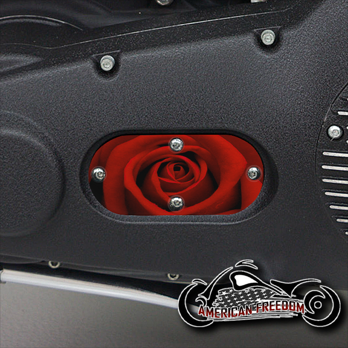 Custom Oval Inspection Cover - Red Rose