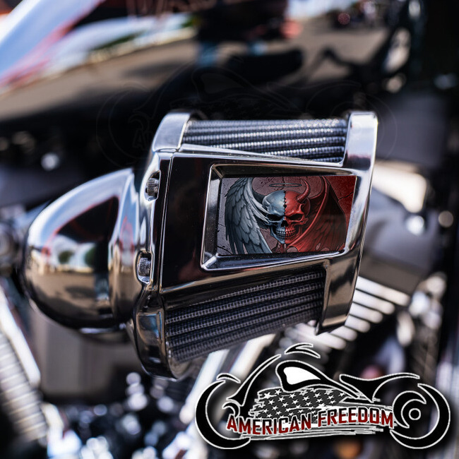 Harley 2019-2024 Heavy Breather Insert - Angel Devil Skull