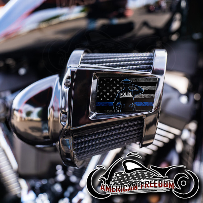 Harley 2019-2024 Heavy Breather Insert - Police Salute Flag