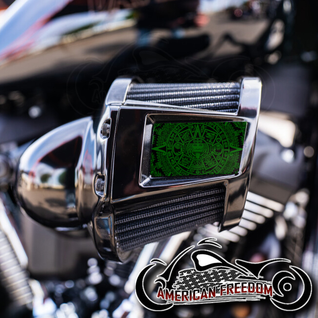 Harley 2019-2024 Heavy Breather Insert - Aztec Calendar Green