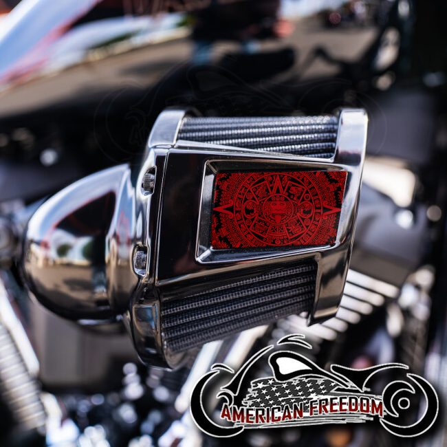 Harley 2019-2024 Heavy Breather Insert - Aztec Calendar Red