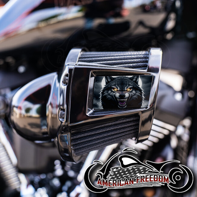 Harley 2019-2024 Heavy Breather Insert - Snarling Moon Wolf
