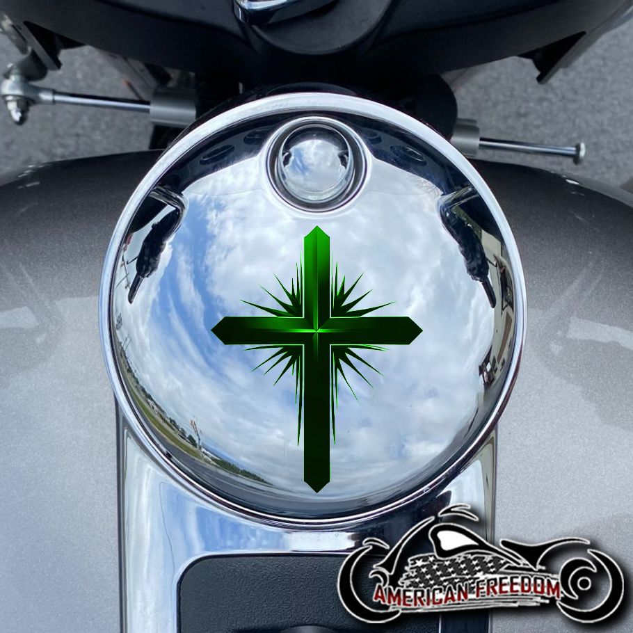 Chrome Harley Davidson Fuel Door - Dark Cross Green