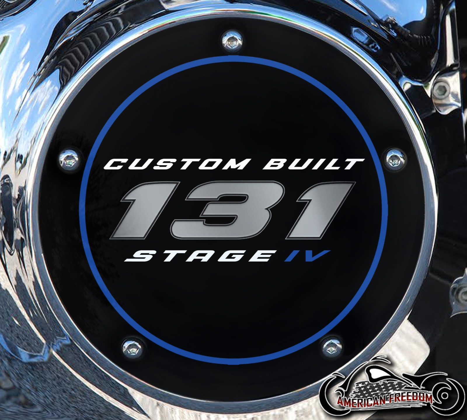 Custom Derby Cover - 131 Custom Built Blue Ring