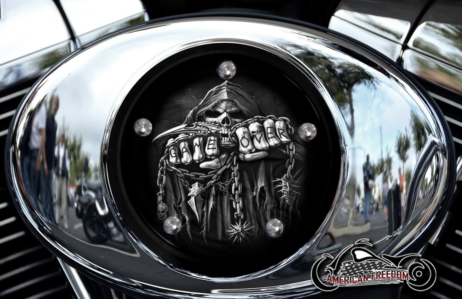 Custom Air Cleaner Cover - Game Over (B&W)