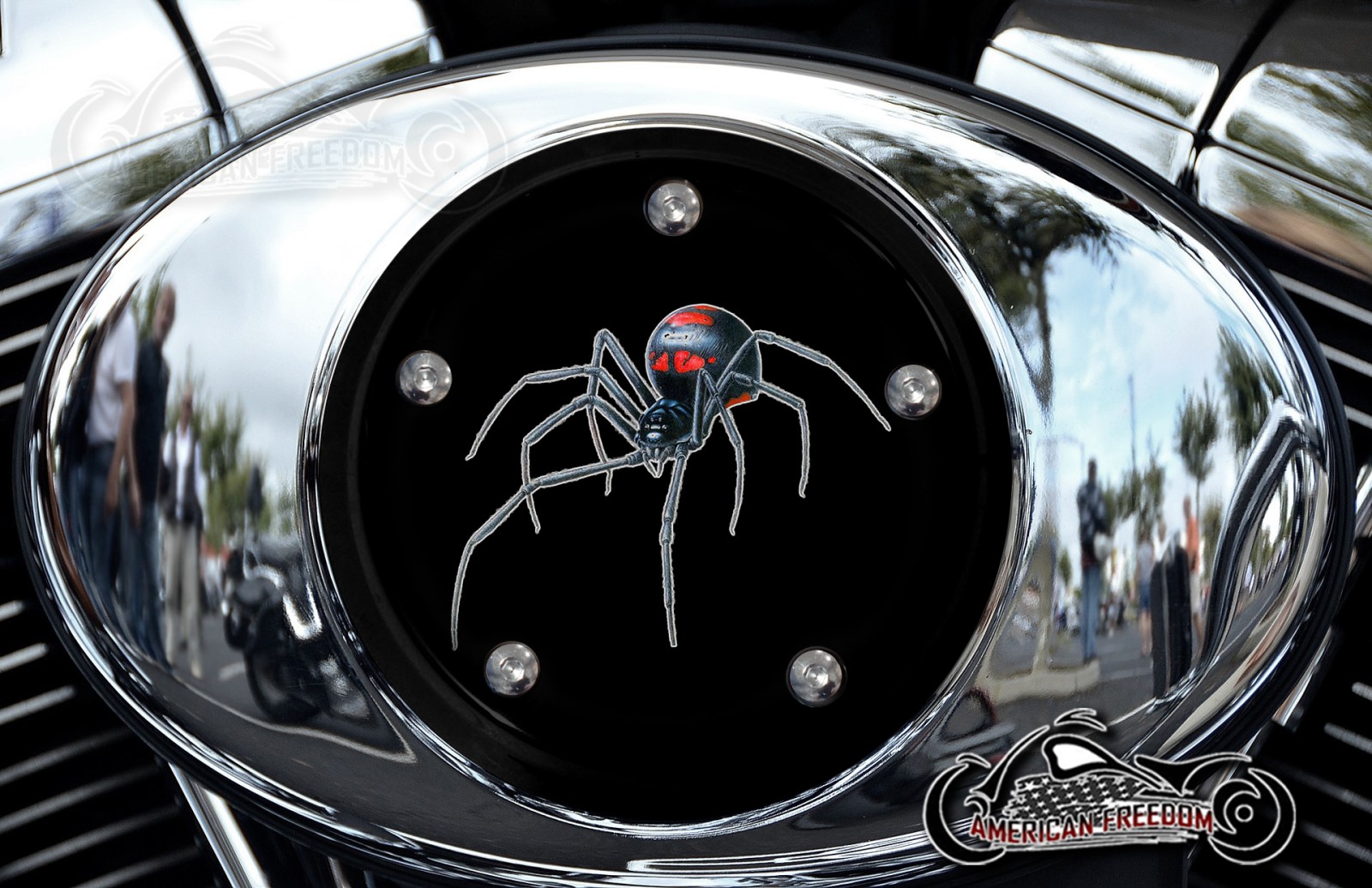 Custom Air Cleaner Cover - Black Widow
