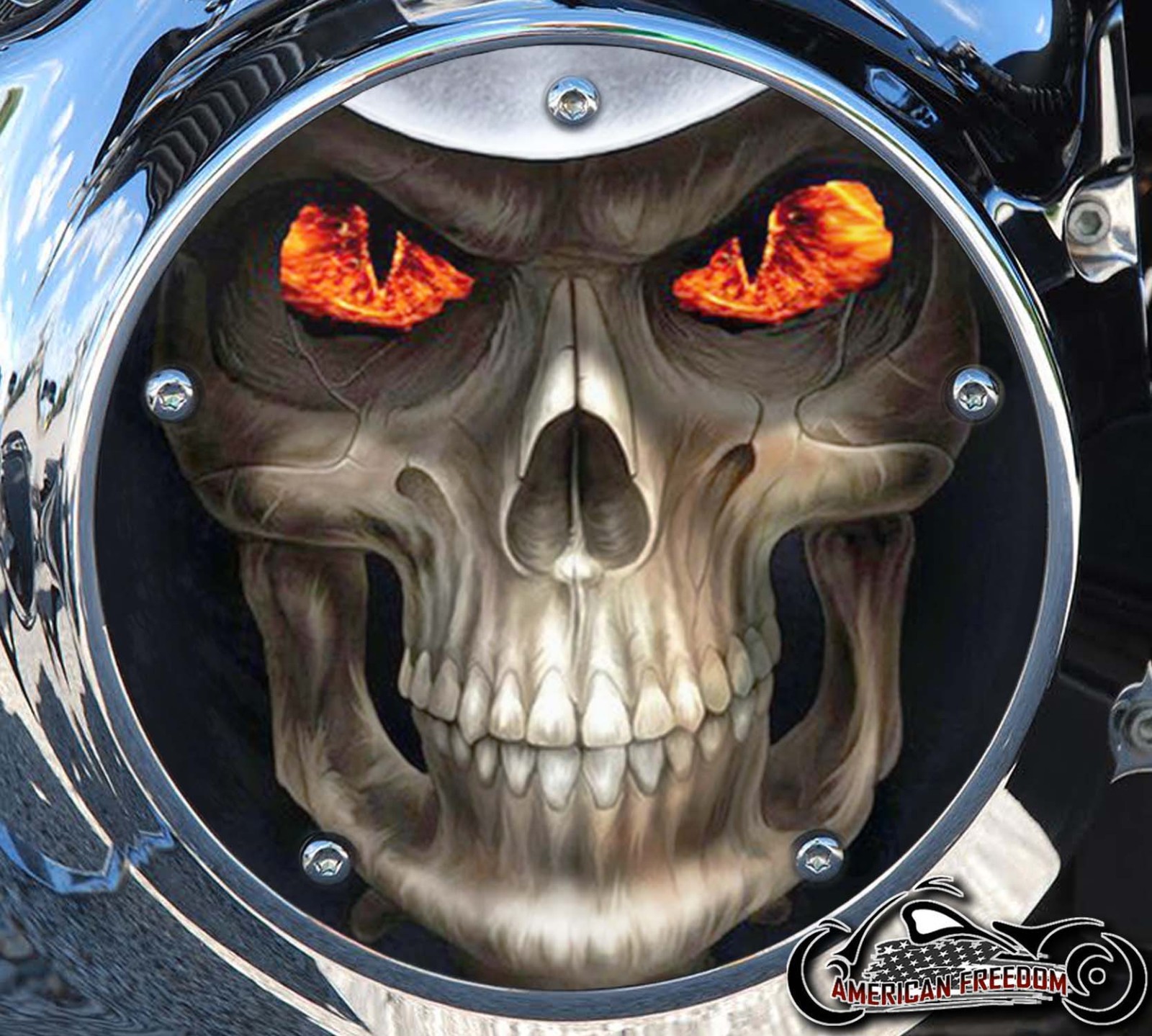 Custom Derby Cover - Reaper Fire Eyes