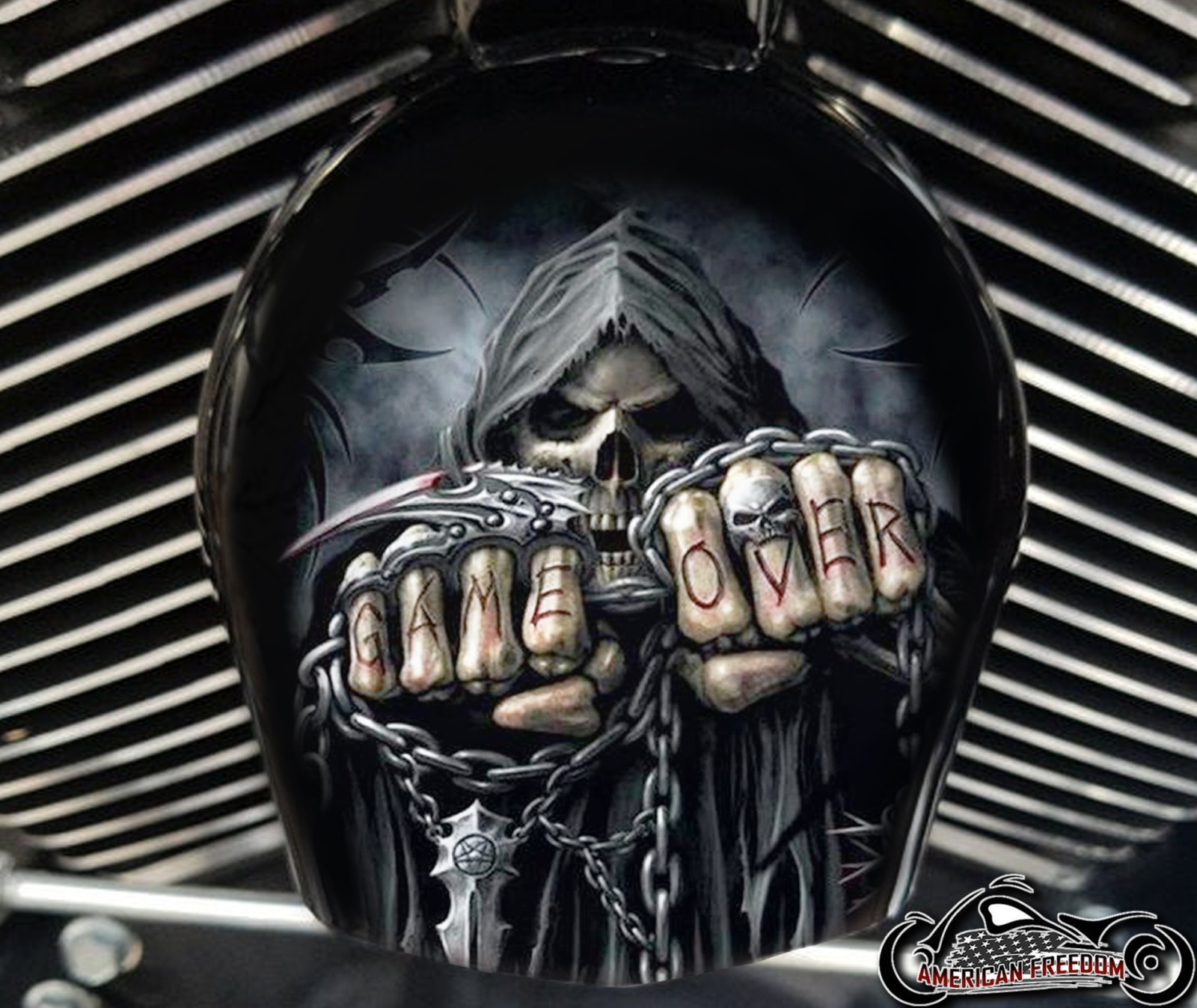 Custom Horn Cover - Game Over Reaper