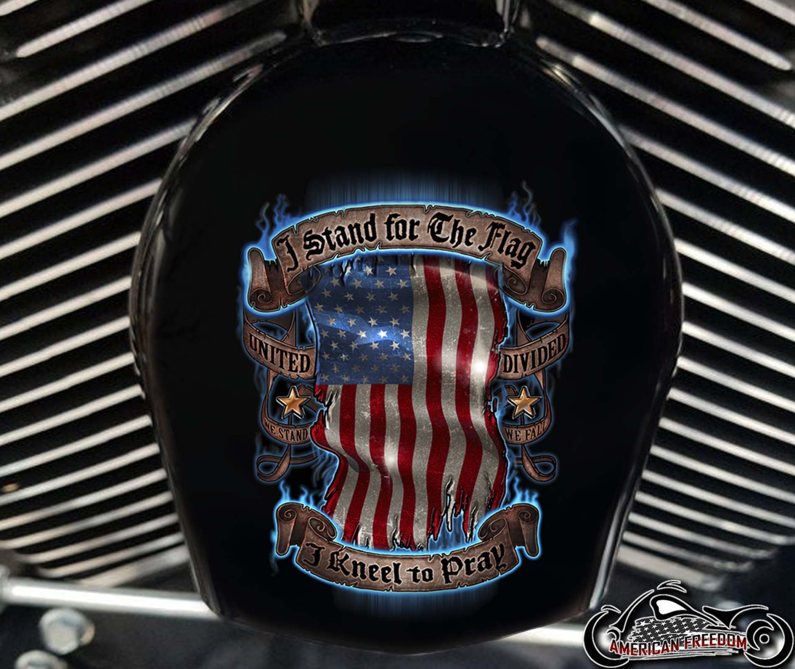 Custom Horn Cover -  stand for the Flag Kneel to pray