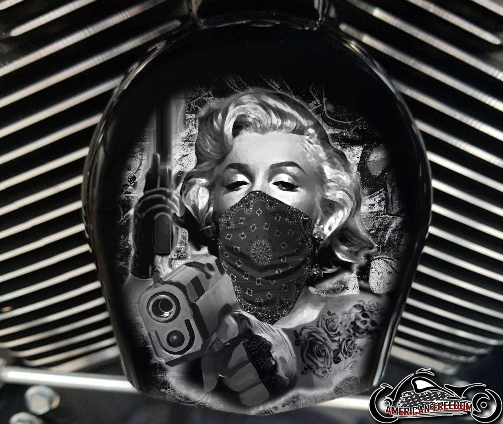 Custom Horn Cover - Marilyn Gunslinger
