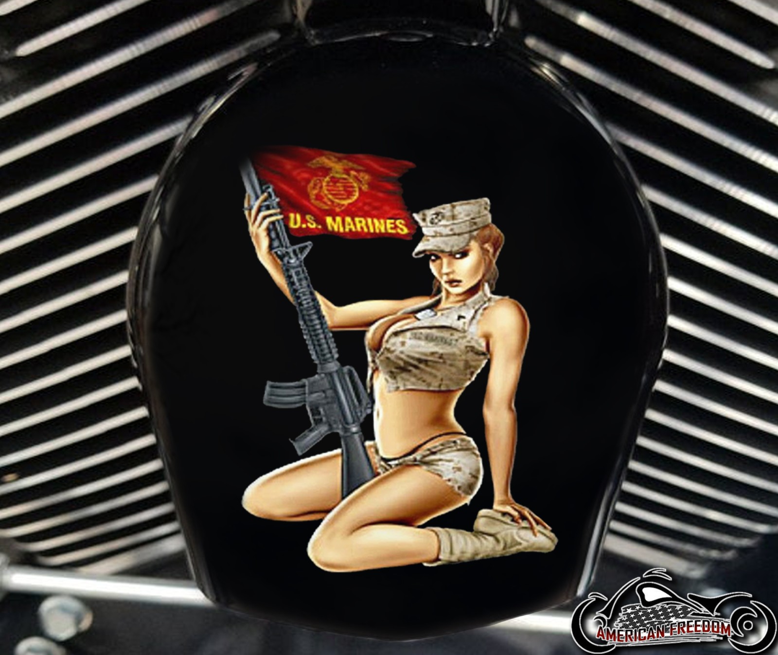 Custom Horn Cover - Marines Pin Up
