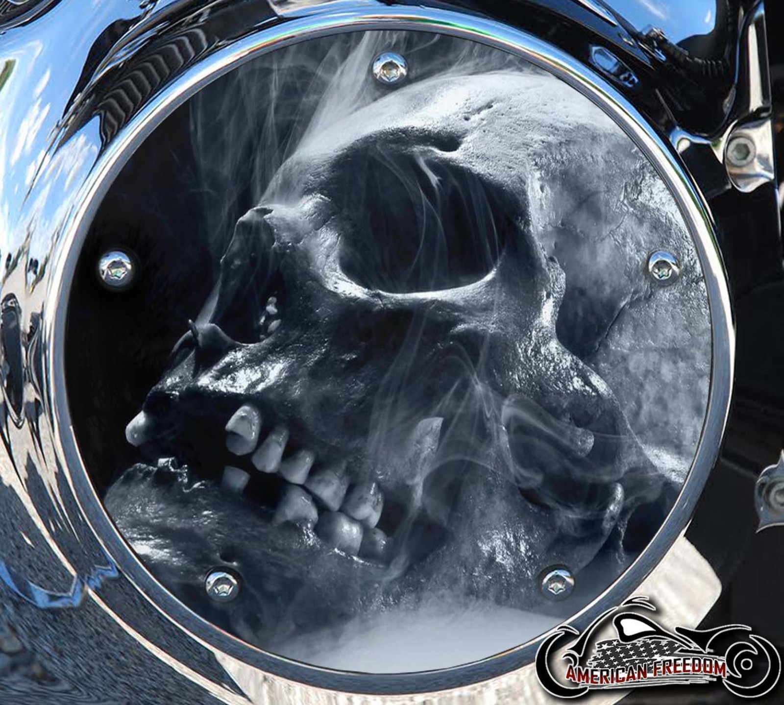 Custom Derby Cover - Smoking Skull