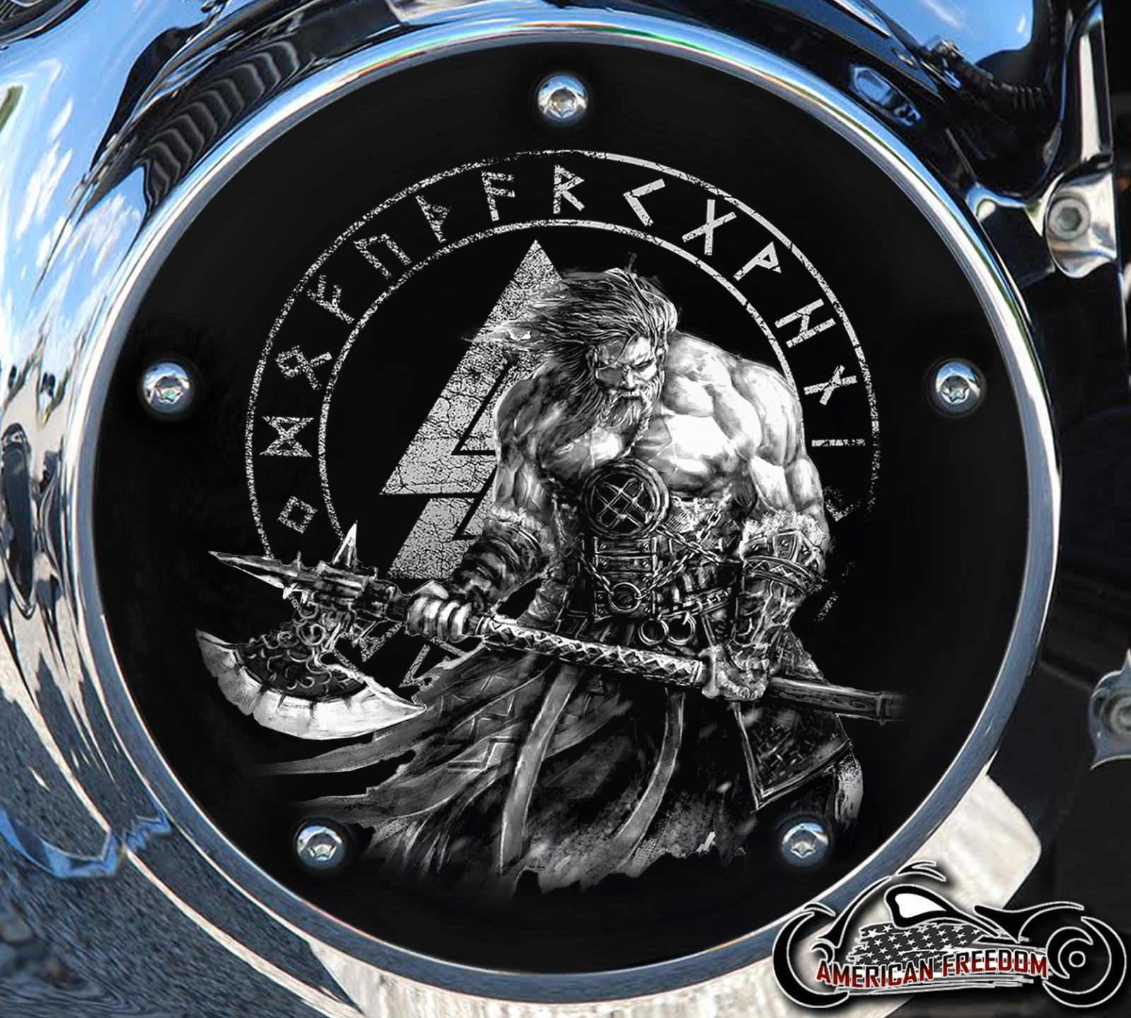 Custom Derby Cover - Viking Valknut