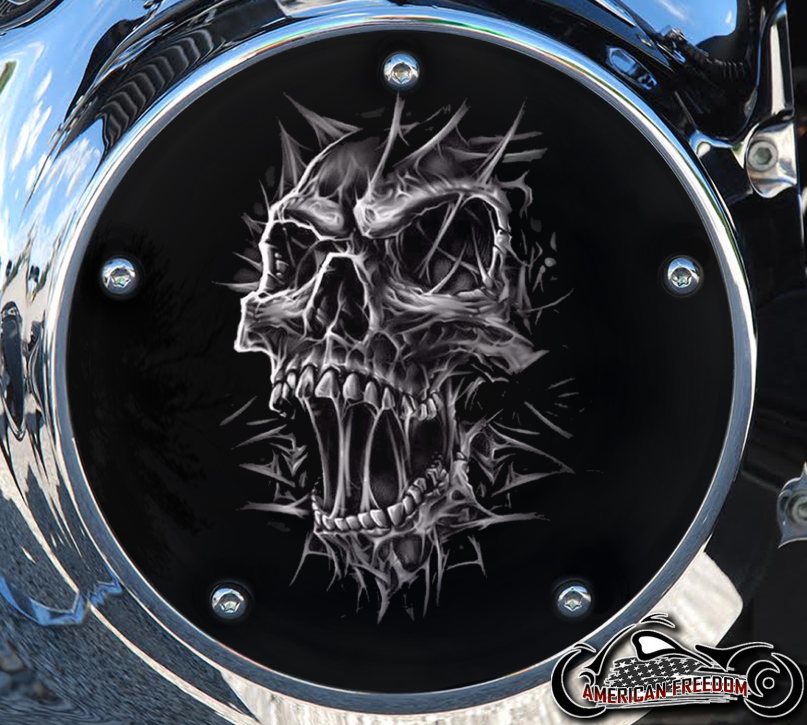 Custom Derby Cover - WEBBED SKULL