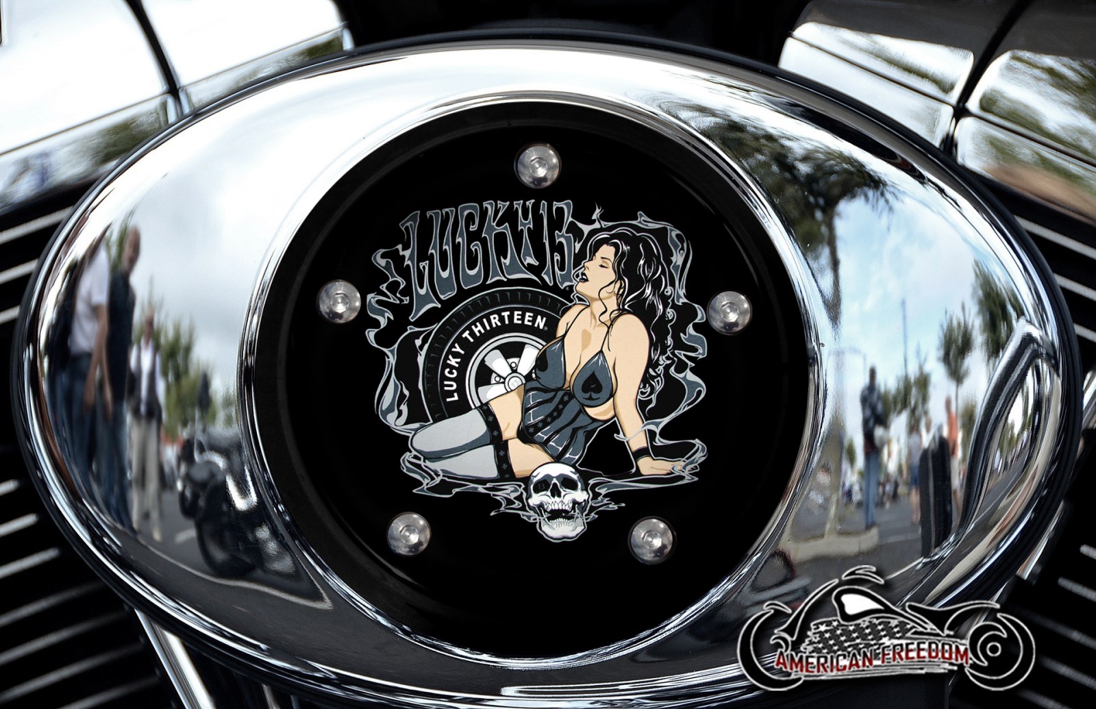 Custom Air Cleaner Cover - Woman Lucky 13