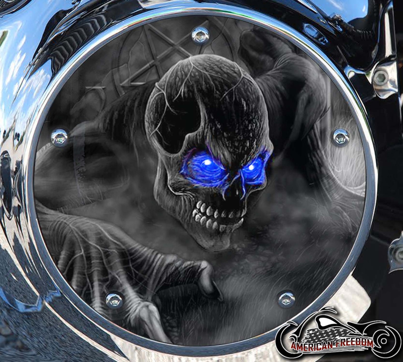 Custom Derby Cover - Grabber Blue Eyes