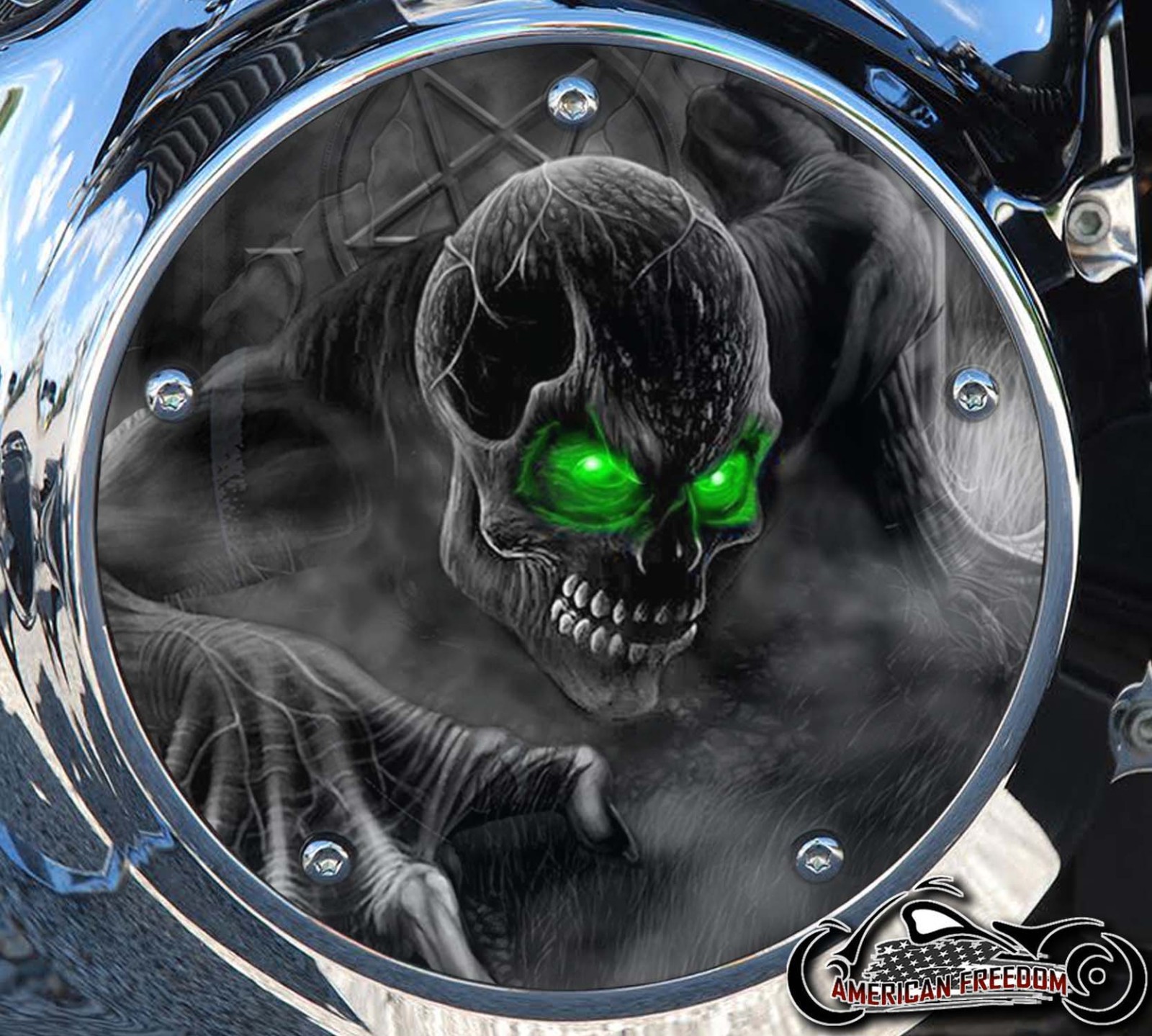 Custom Derby Cover - Grabber Green Eyes