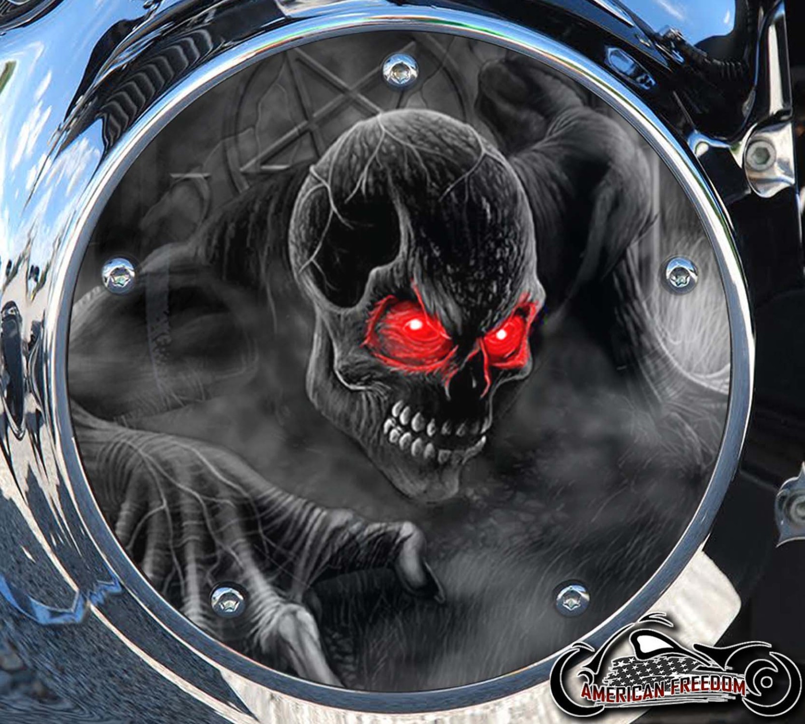 Custom Derby Cover - Grabber Red Eyes